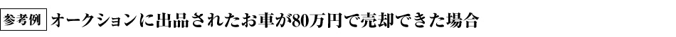 参考：オークションに出品されたお車が80万円で売却できた場合